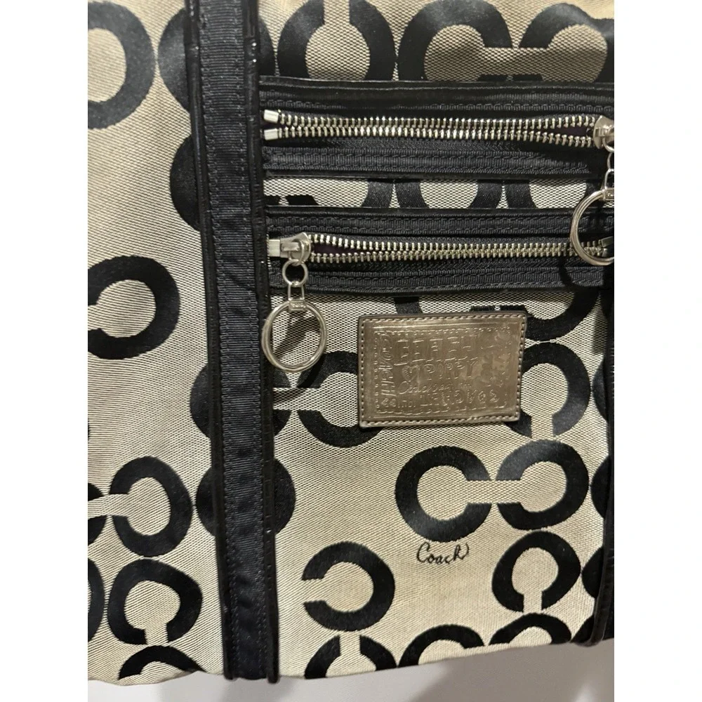 Coach Poppy Signature Black Canvas Double Handle Tote Bag, No. C1020-14530 T